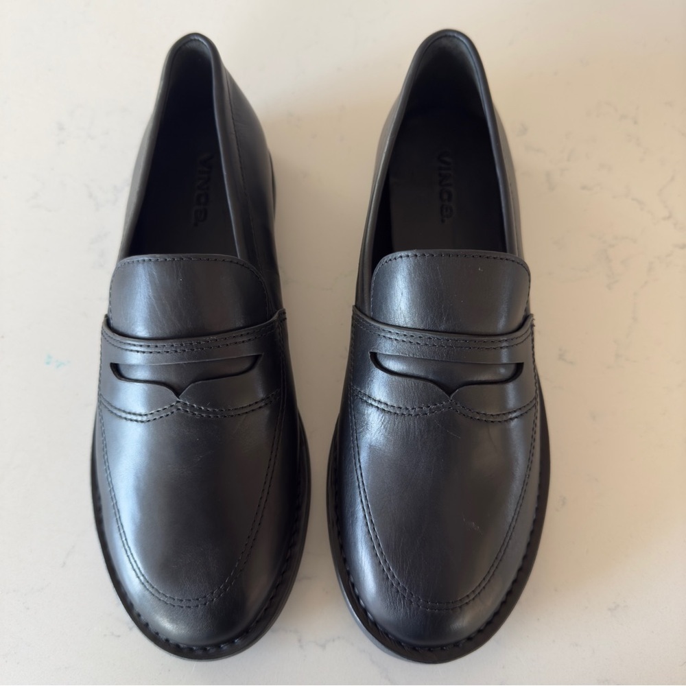 Vince Archie Leather Loafers | Black | Size 6 | NWOB